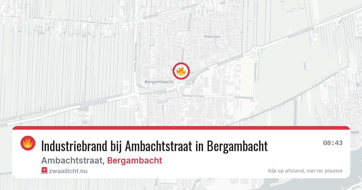Industriebrand bij Ambachtstraat in Bergambacht — 1 apr 2026