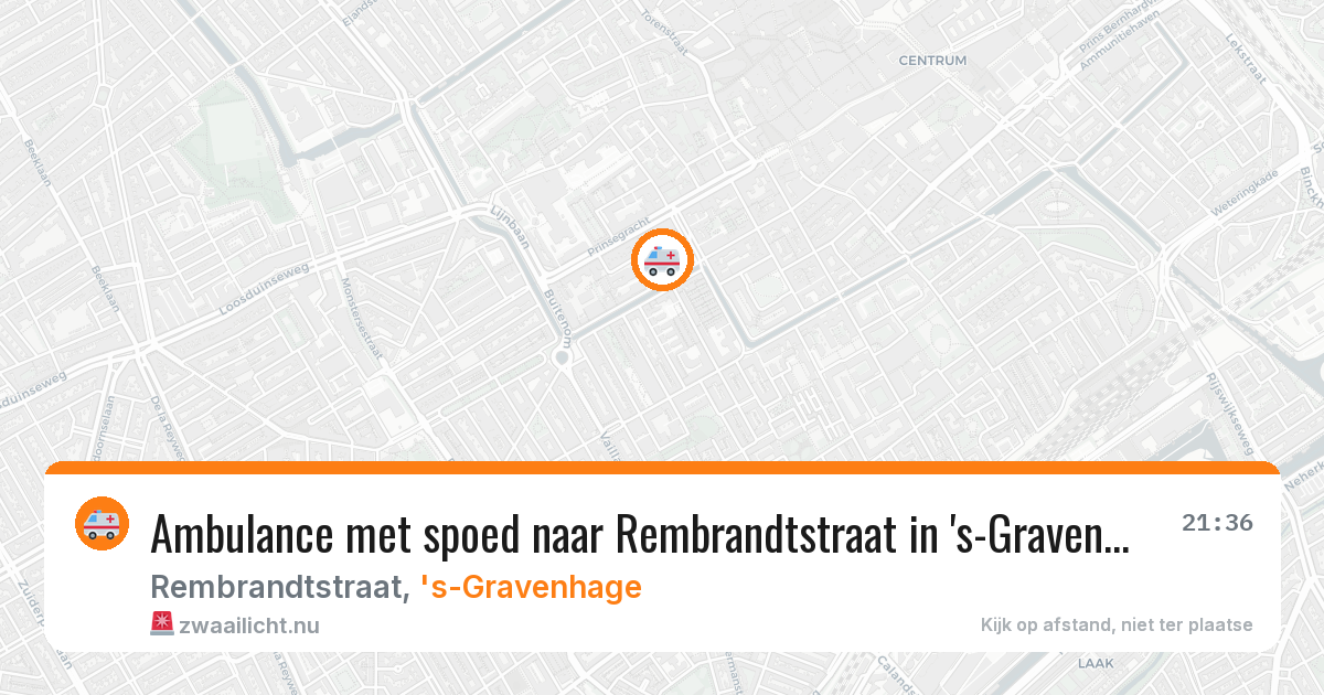 Ambulance met spoed naar Rembrandtstraat in 's-Gravenhage — 25 jul 2026
