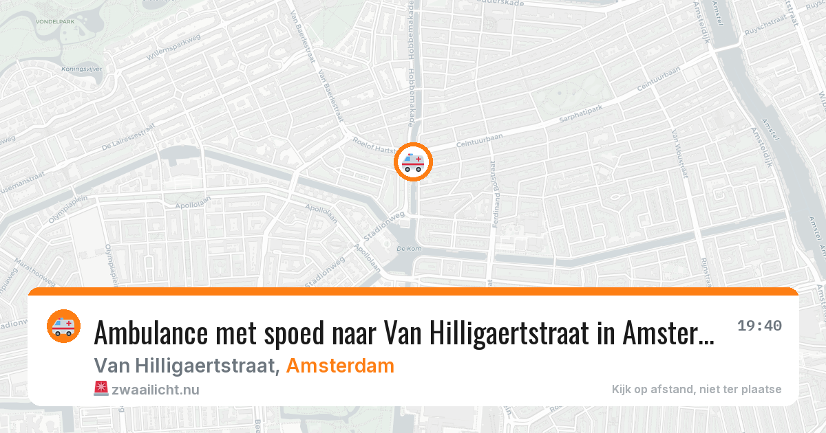 Ambulance met spoed naar Van Hilligaertstraat in Amsterdam — 27 mei 2026