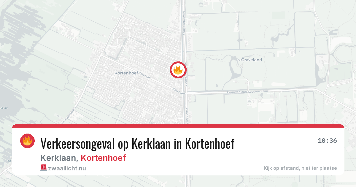 Verkeersongeval op Kerklaan in Kortenhoef — 24 jul 2026