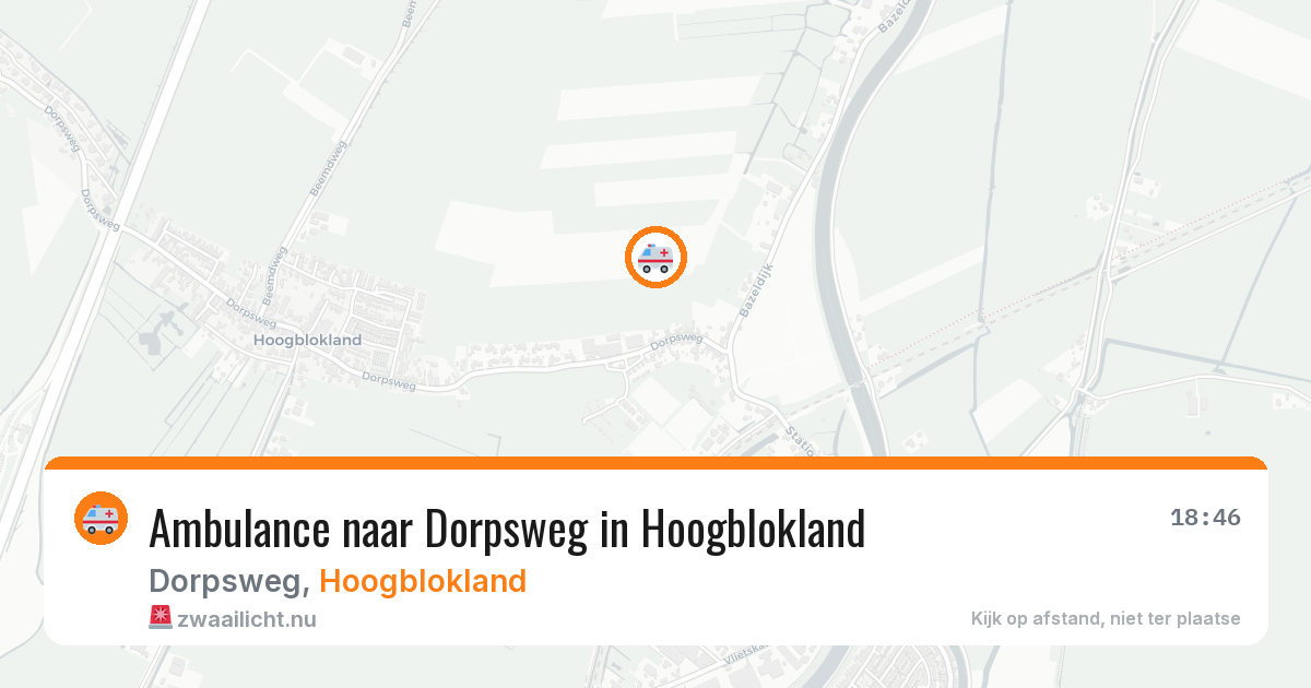 Ambulance naar Dorpsweg in Hoogblokland — 30 mrt 2026