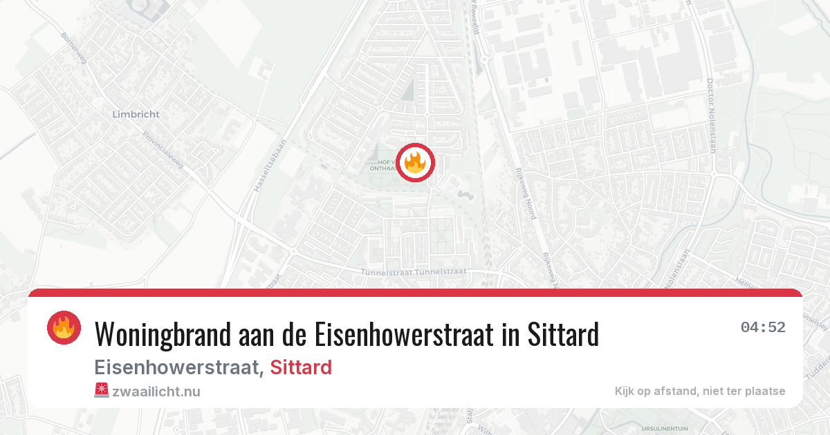 Woningbrand aan de Eisenhowerstraat in Sittard — 9 feb 2026
