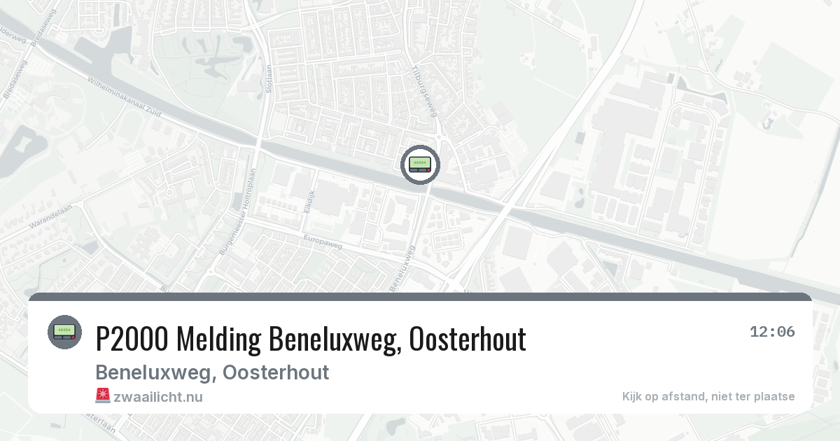 P2000 Melding Beneluxweg, Oosterhout — 20 mrt 2026