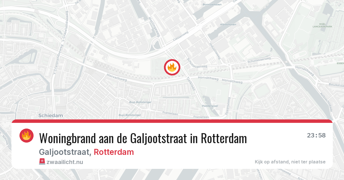 Woningbrand aan de Galjootstraat in Rotterdam — 26 mei 2026