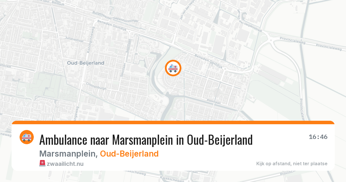 Ambulance naar Marsmanplein in Oud-Beijerland — 16 jul 2026