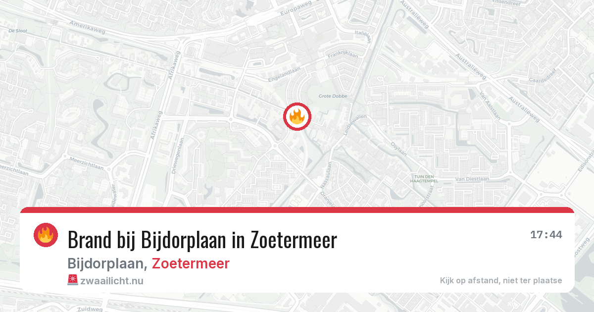 Brand bij Bijdorplaan in Zoetermeer — 19 jul 2026