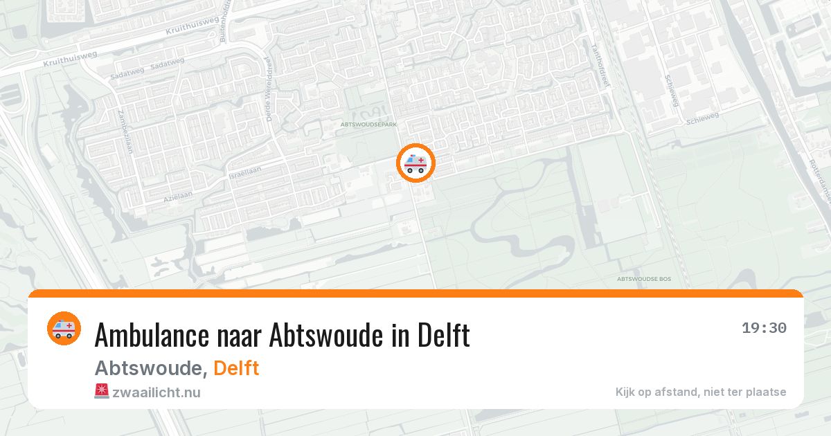 Ambulance naar Abtswoude in Delft — 28 mrt 2026