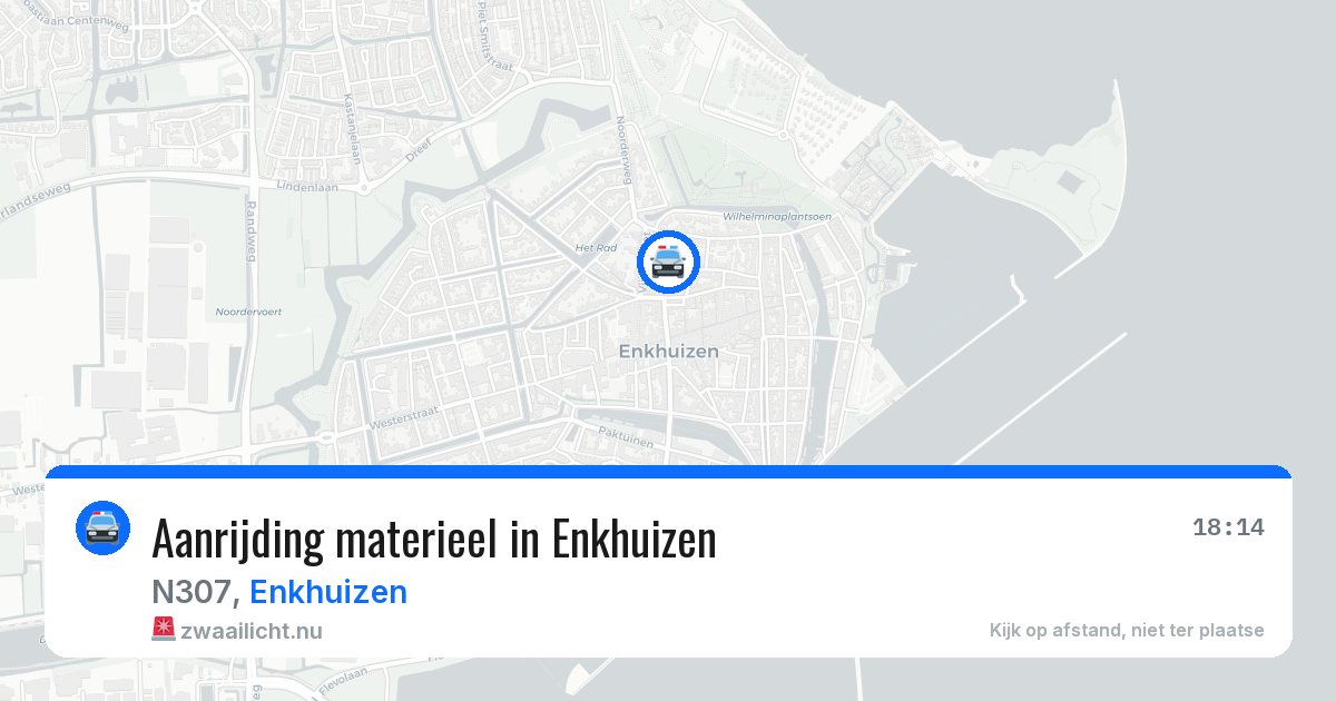 Aanrijding materieel in Enkhuizen — 18 mrt 2026