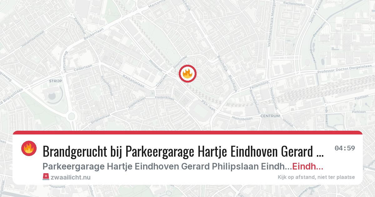 Brandgerucht bij Parkeergarage Hartje Eindhoven Gerard Philipslaan Eindhoven in Eindhoven — 23 mei 2026