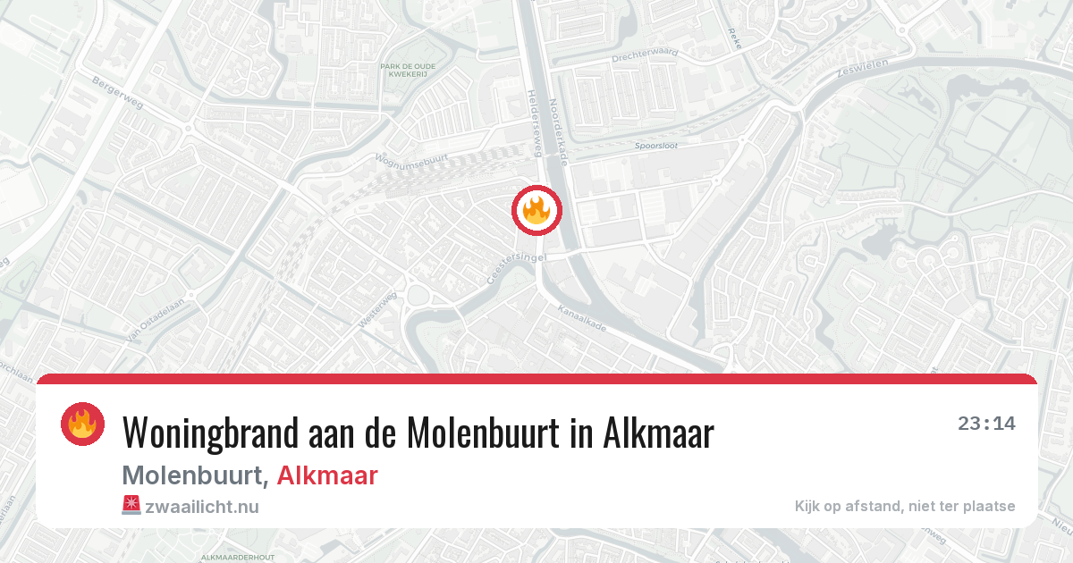 Woningbrand aan de Molenbuurt in Alkmaar — 21 jul 2026