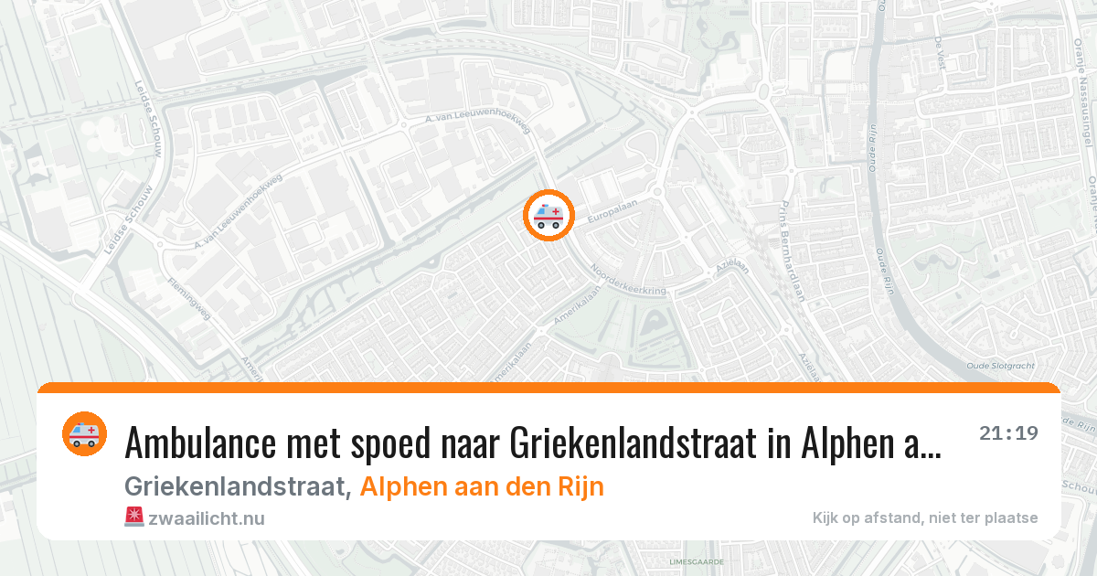 Ambulance met spoed naar Griekenlandstraat in Alphen aan den Rijn — 24 jul 2026
