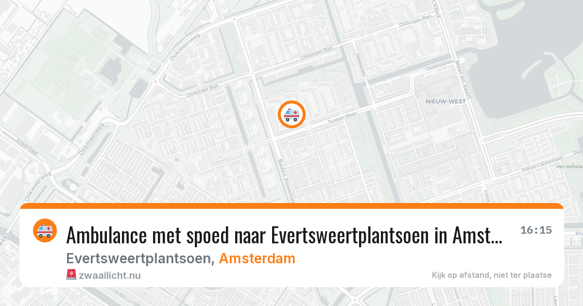 Ambulance met spoed naar Evertsweertplantsoen in Amsterdam — 23 mrt 2026