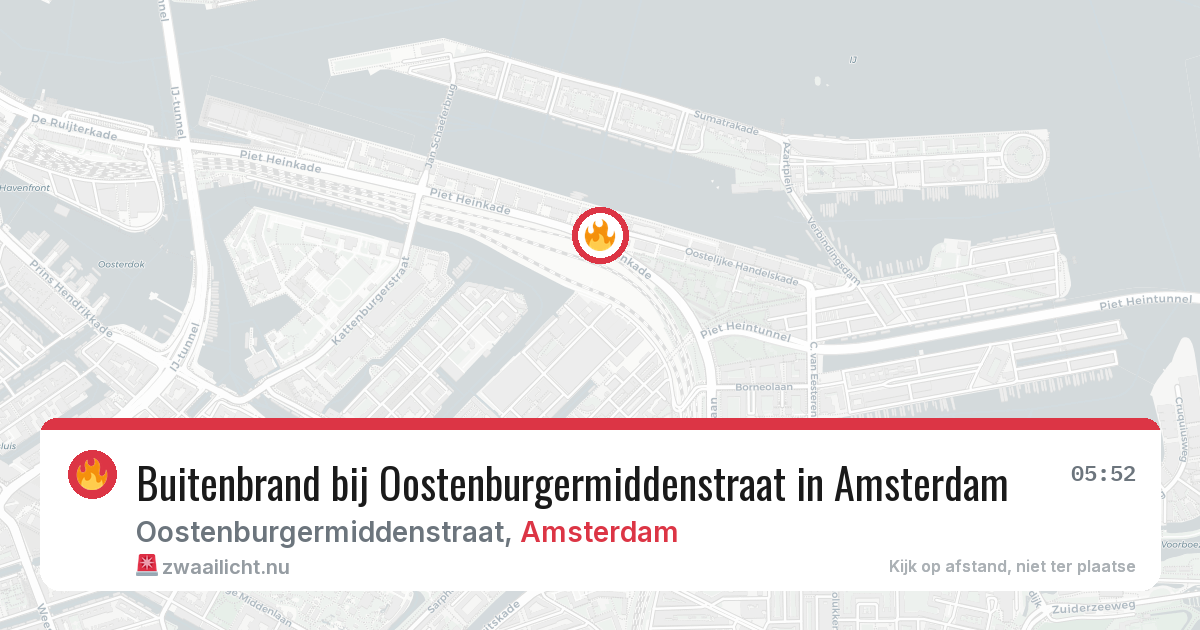 Buitenbrand bij Oostenburgermiddenstraat in Amsterdam — 26 jul 2026