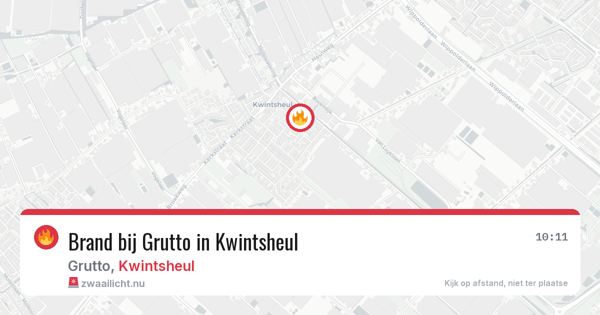 Brand bij Grutto in Kwintsheul — 28 apr 2026