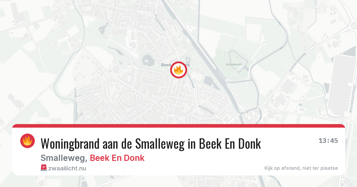 Woningbrand aan de Smalleweg in Beek En Donk — 23 jul 2026