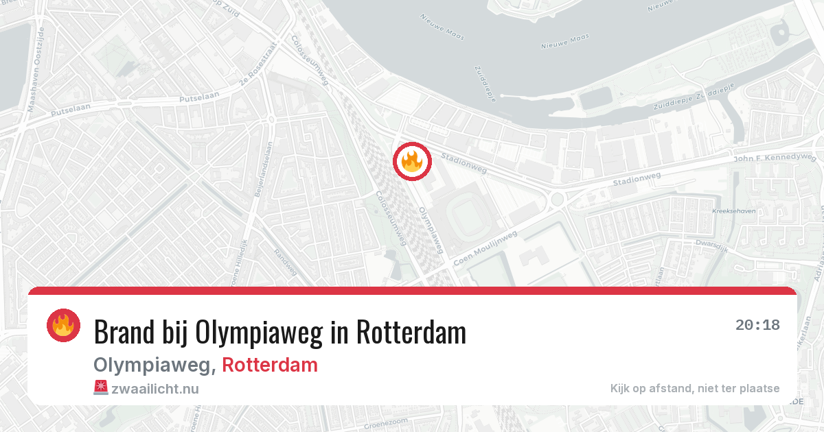 Brand bij Olympiaweg in Rotterdam — 10 feb 2026