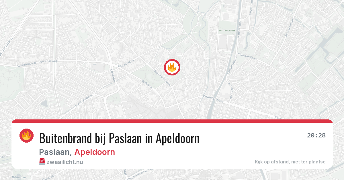 Buitenbrand bij Paslaan in Apeldoorn — 18 jul 2026