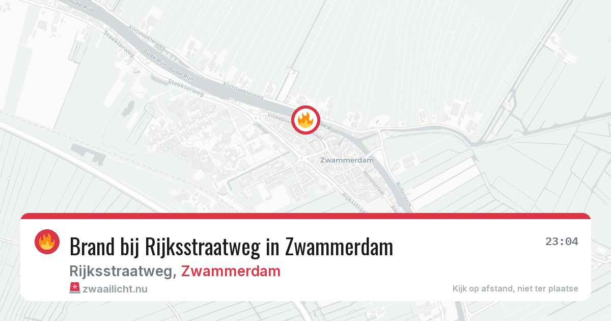 Brand bij Rijksstraatweg in Zwammerdam — 10 mei 2026