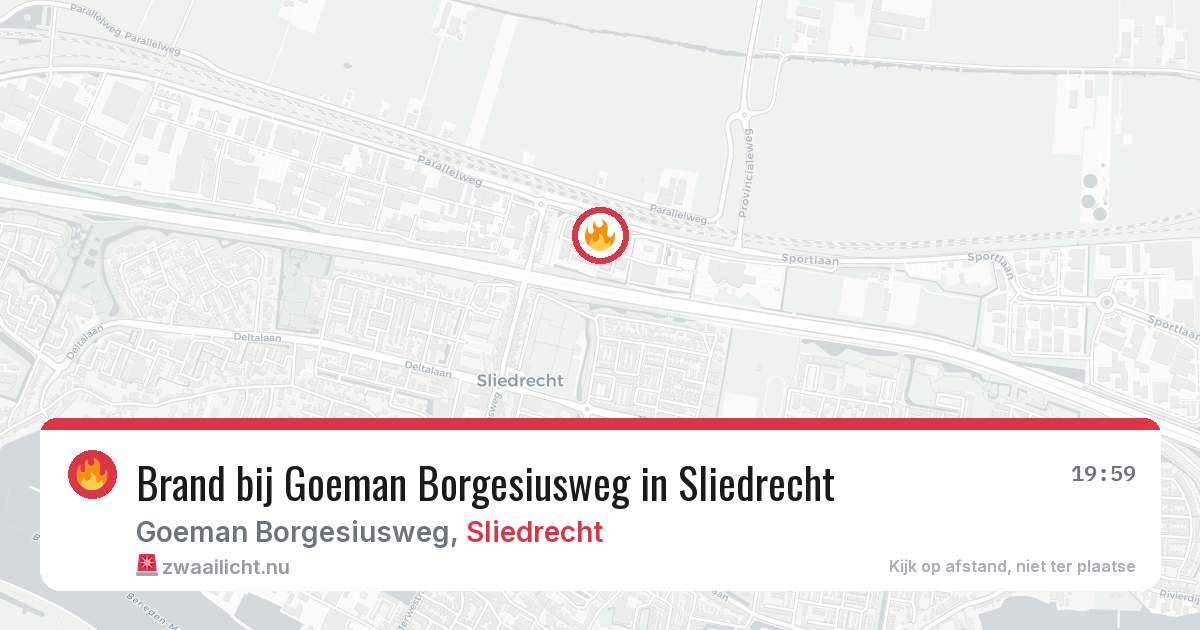 Brand bij Goeman Borgesiusweg in Sliedrecht — 11 jul 2026