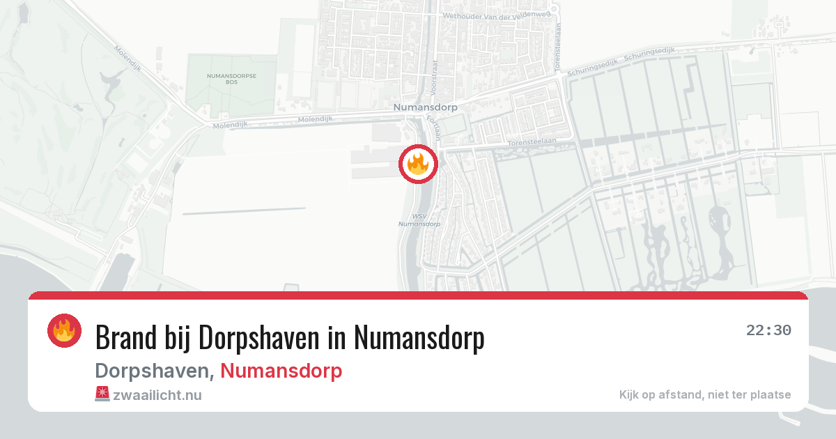 Brand bij Dorpshaven in Numansdorp — 13 jul 2026