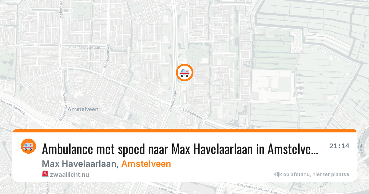 Ambulance met spoed naar Max Havelaarlaan in Amstelveen — 23 jul 2026