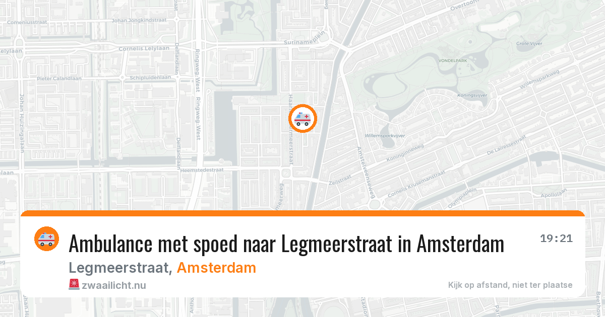 Ambulance met spoed naar Legmeerstraat in Amsterdam — 11 jul 2026