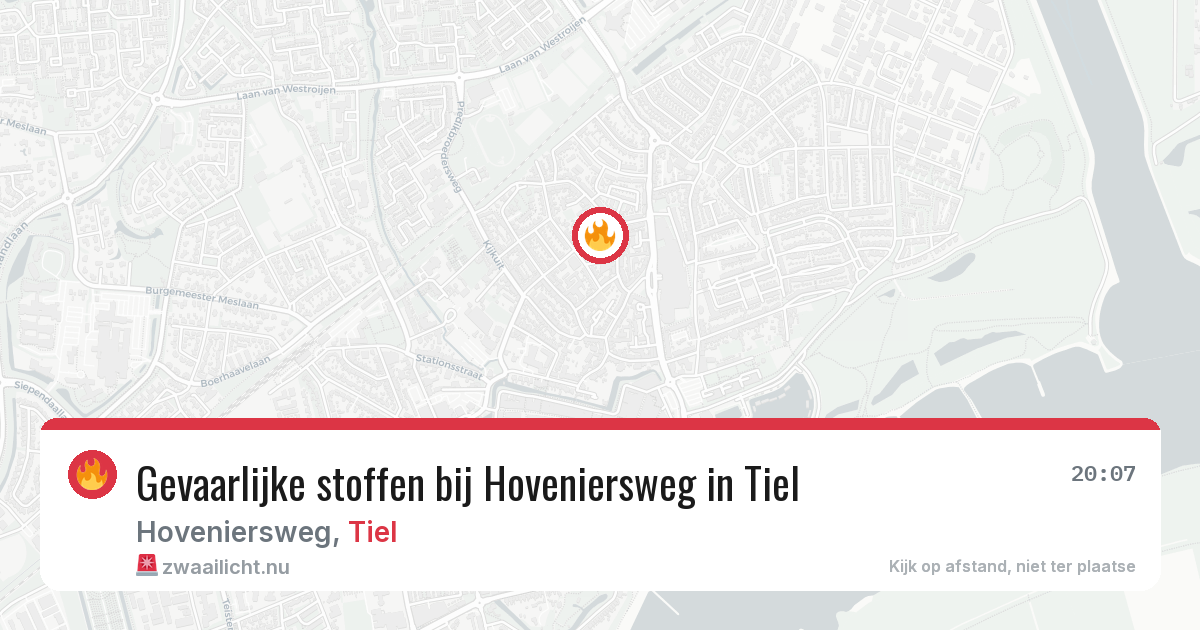 Gevaarlijke stoffen bij Hoveniersweg in Tiel — 22 mei 2026