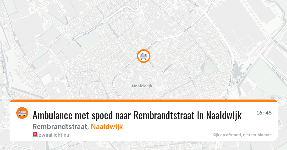 Ambulance met spoed naar Rembrandtstraat in Naaldwijk — 27 apr 2026