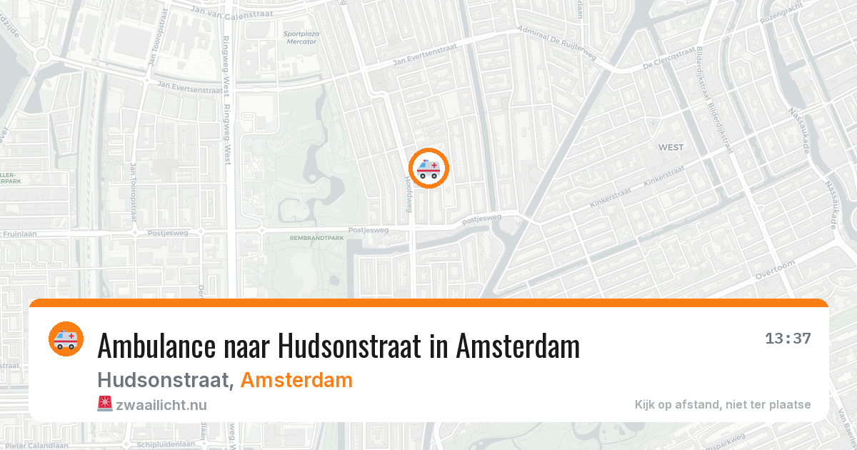 Ambulance naar Hudsonstraat in Amsterdam — 25 mrt 2026