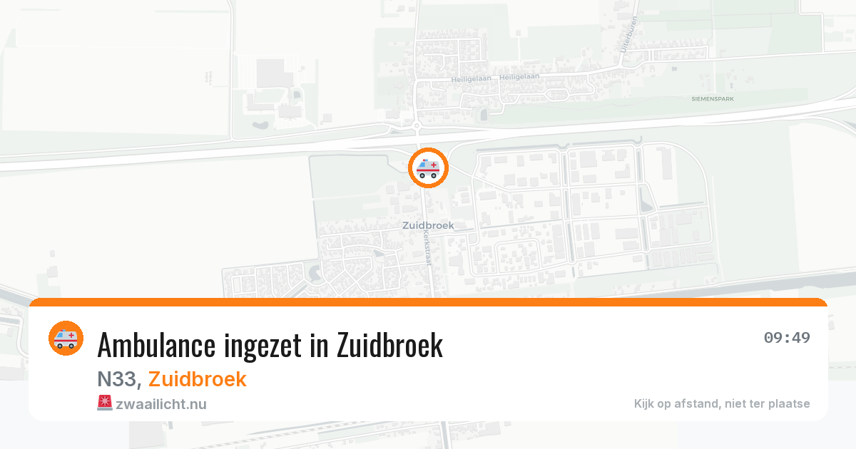 Ambulance ingezet in Zuidbroek — 5 mrt 2026 | 🚨 Zwaailicht.nu