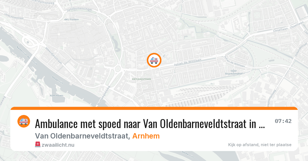 Ambulance met spoed naar Van Oldenbarneveldtstraat in Arnhem — 21 mrt 2026