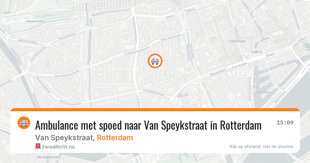 Ambulance met spoed naar Van Speykstraat in Rotterdam — 23 mei 2026