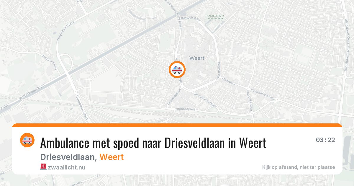 Ambulance met spoed naar Driesveldlaan in Weert — 23 jul 2026