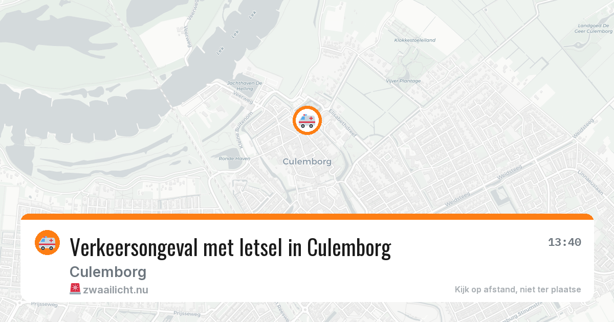 Verkeersongeval met letsel in Culemborg — 11 jul 2026