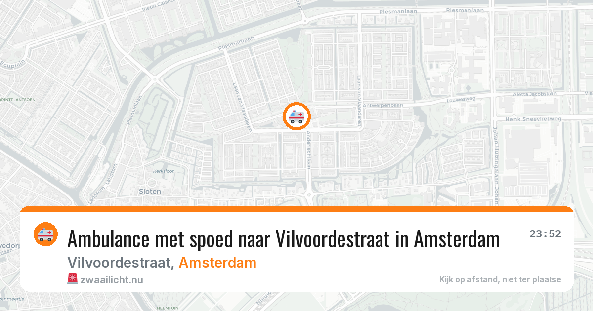 Ambulance met spoed naar Vilvoordestraat in Amsterdam — 17 jul 2026