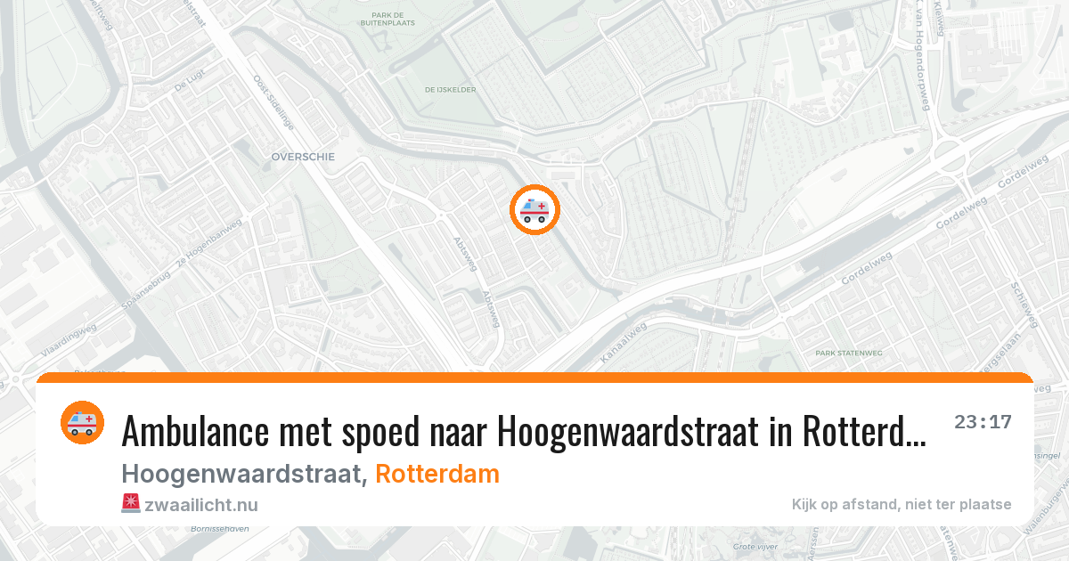 Ambulance met spoed naar Hoogenwaardstraat in Rotterdam — 23 jul 2026