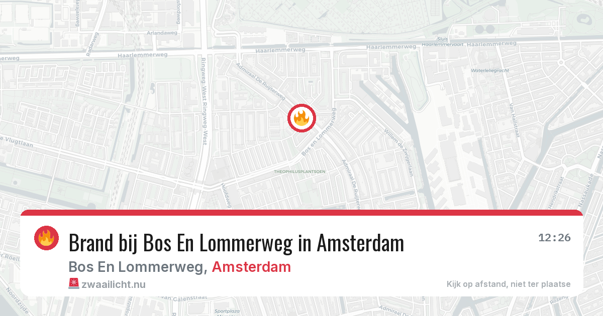 Brand bij Bos En Lommerweg in Amsterdam — 12 jul 2026