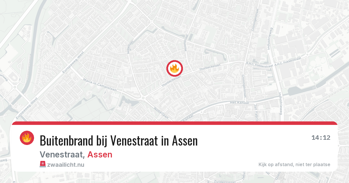 Buitenbrand bij Venestraat in Assen — 14 apr 2026