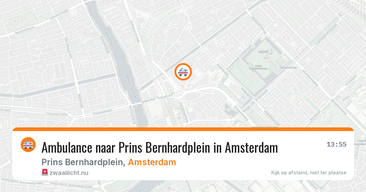 Ambulance naar Prins Bernhardplein in Amsterdam — 12 jul 2026
