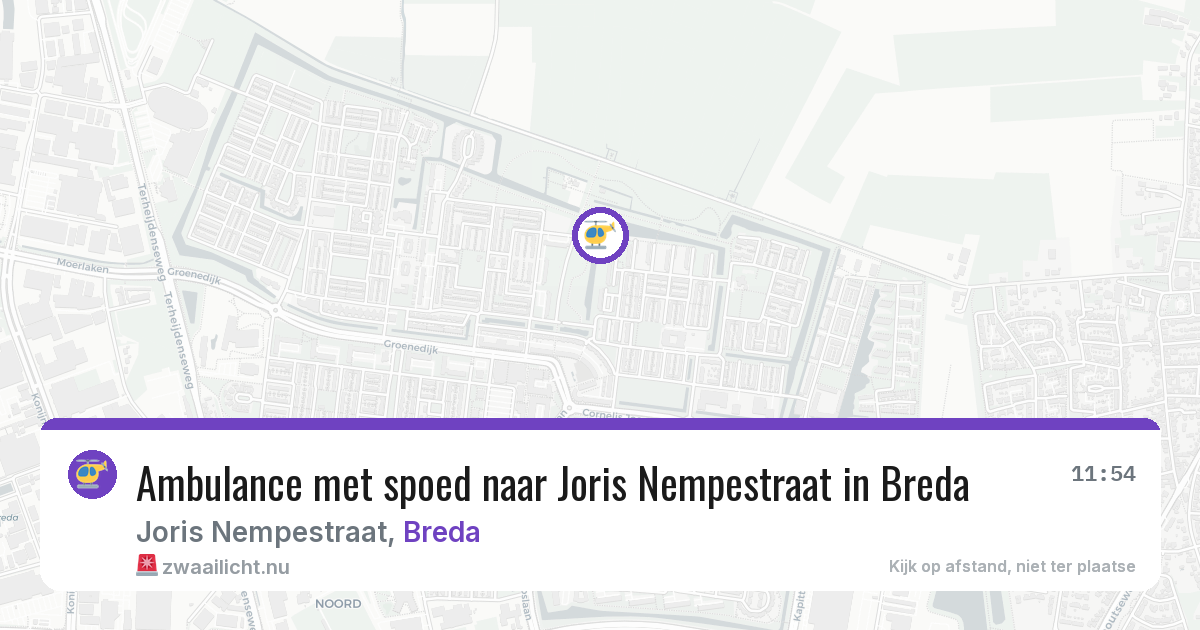 Ambulance met spoed naar Joris Nempestraat in Breda — 22 jul 2026