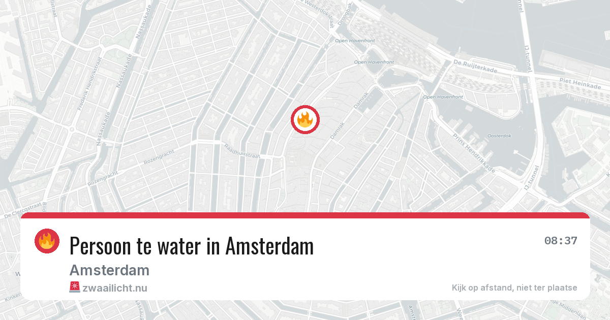 Persoon te water in Amsterdam — 18 jul 2026