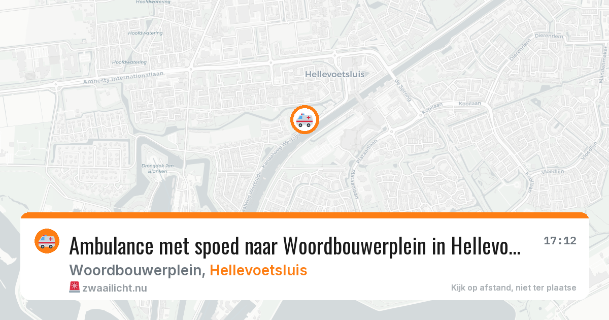 Ambulance met spoed naar Woordbouwerplein in Hellevoetsluis — 13 mei 2026