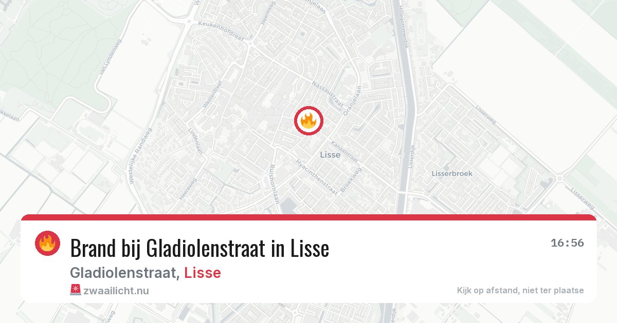 Brand bij Gladiolenstraat in Lisse — 26 mrt 2026