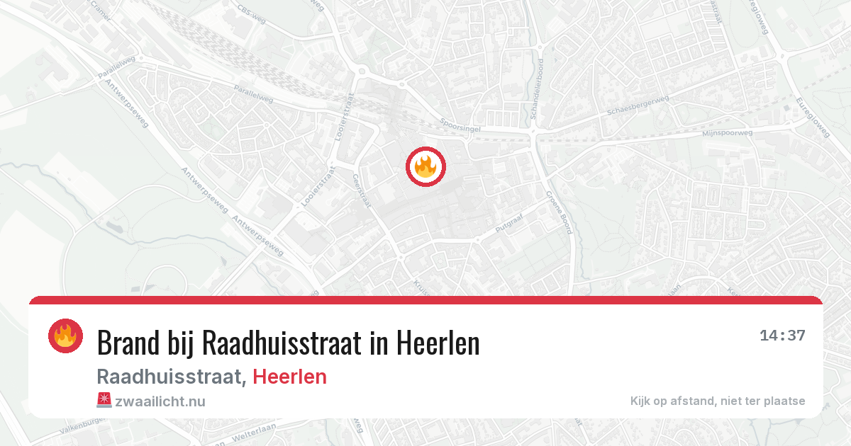 Brand bij Raadhuisstraat in Heerlen — 23 jul 2026