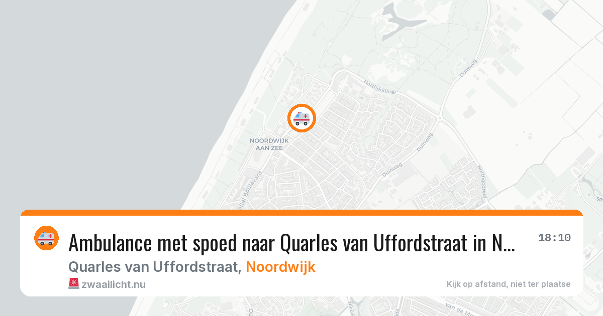 Ambulance met spoed naar Quarles van Uffordstraat in Noordwijk — 23 jul 2026