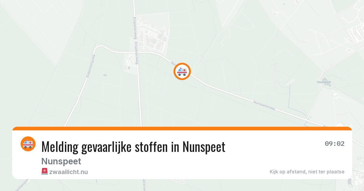 Melding gevaarlijke stoffen in Nunspeet — 16 jul 2026