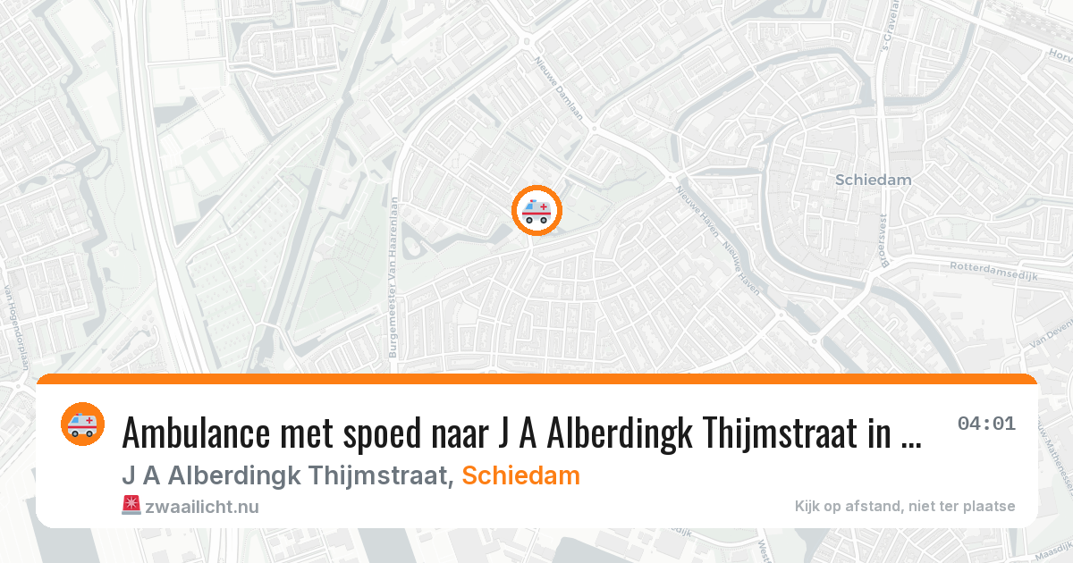 Ambulance met spoed naar J A Alberdingk Thijmstraat in Schiedam — 27 apr 2026