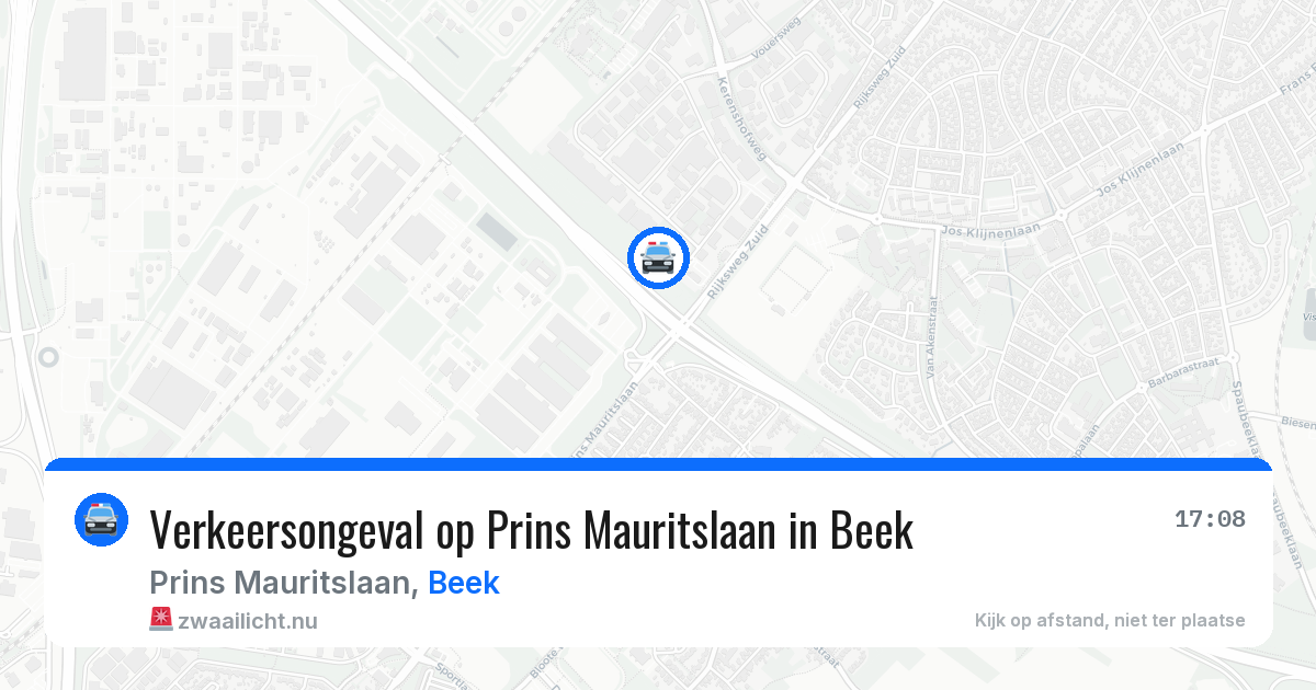 Verkeersongeval op Prins Mauritslaan in Beek — 11 feb 2026
