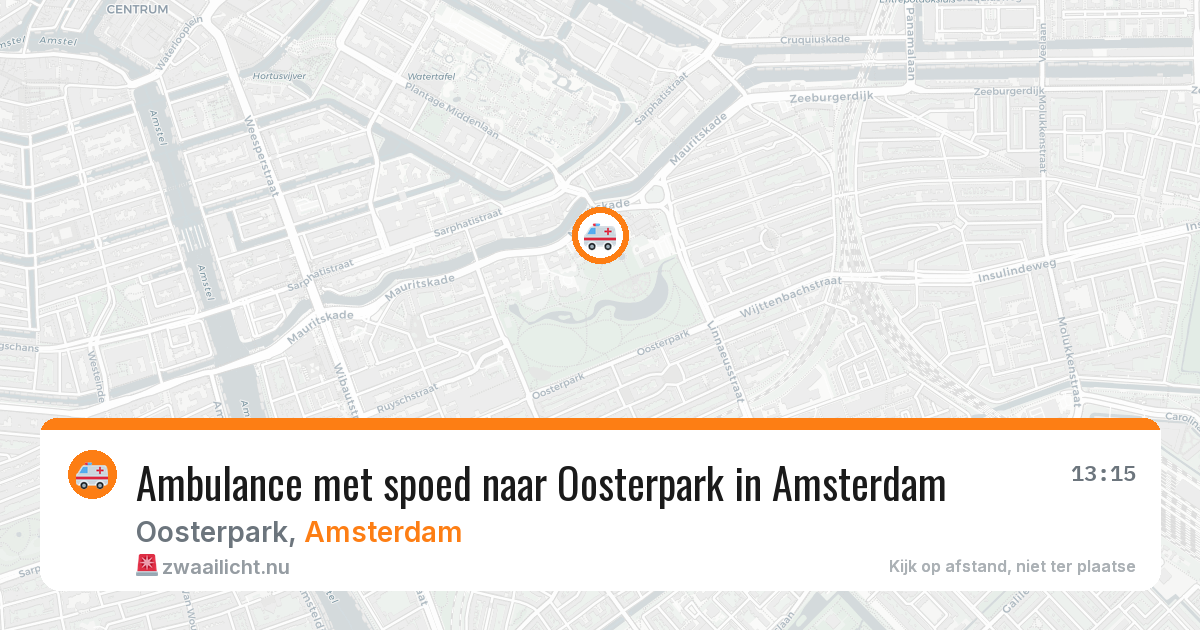 Ambulance met spoed naar Oosterpark in Amsterdam — 19 jul 2026