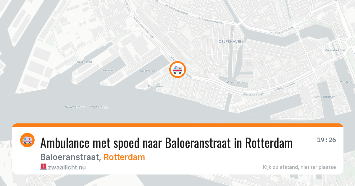 Ambulance met spoed naar Baloeranstraat in Rotterdam — 14 jul 2026